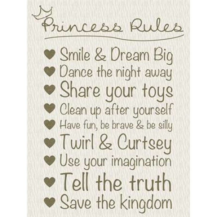 Princess Rules Cream Poster Print by Lauren Gibbons-VARPDXGLRC048C2 Image 1