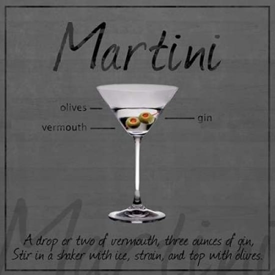 Martini Gray Poster Print by Lauren Gibbons-VARPDXGLSQ055A Image 1