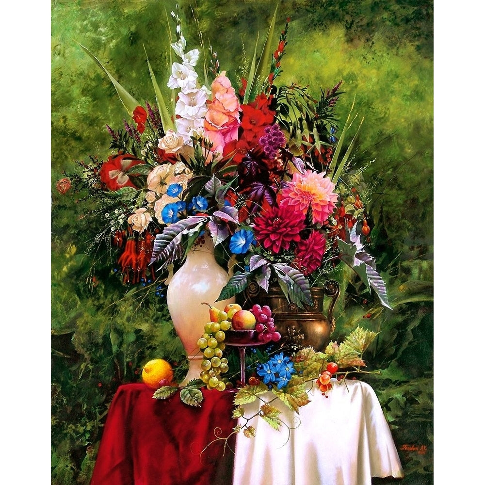 Still-life with a white vase Poster Print by Konstantin Golovin-VARPDXGOLA13 Image 1