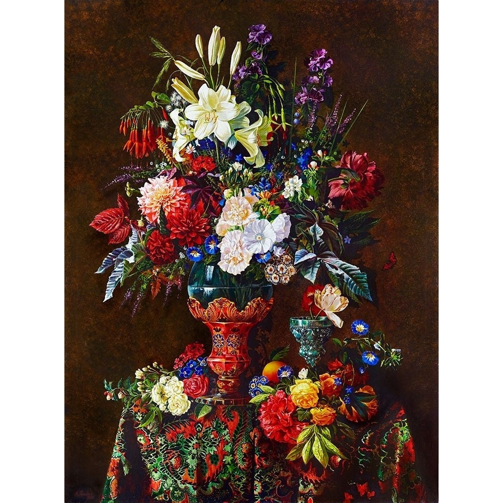 Still-life with a red vase Poster Print by Konstantin Golovin-VARPDXGOLA3 Image 1