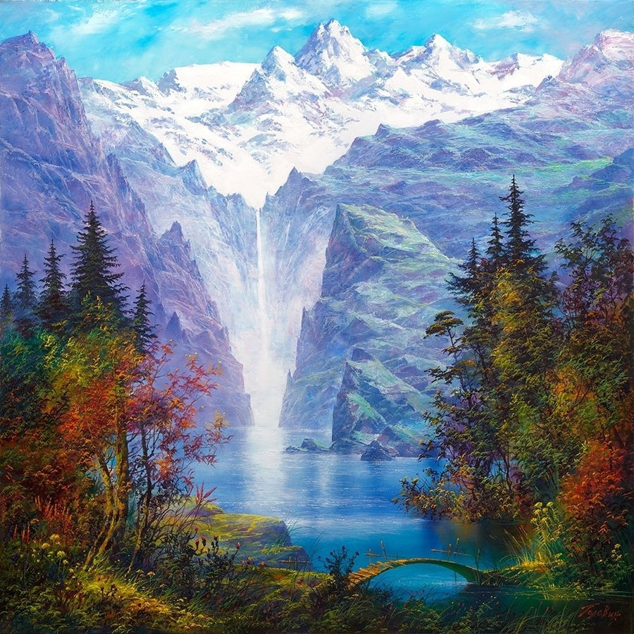 Lake in mountains Poster Print by Konstantin Golovin-VARPDXGOLA7 Image 1