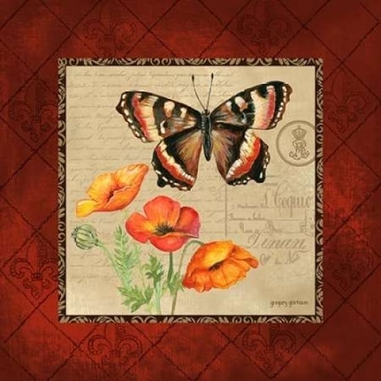 Butterfly and Poppies Poster Print by Gregory Gorham-VARPDXGOR446 Image 1