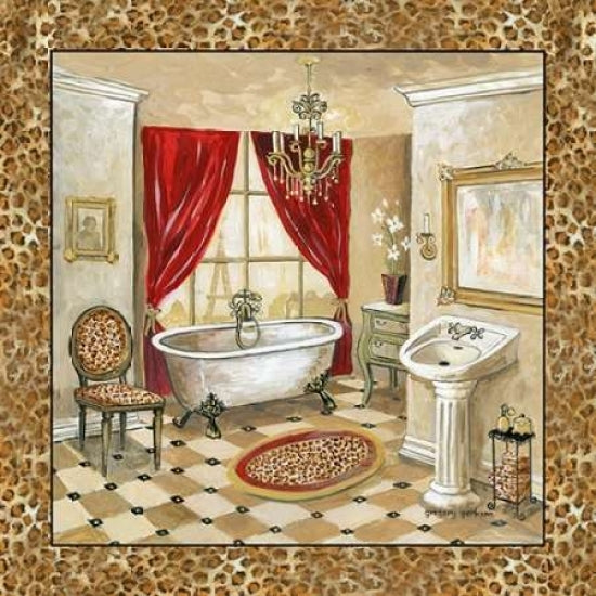 Leopard Parisian Bath II Poster Print by Gregory Gorham-VARPDXGOR568 Image 1