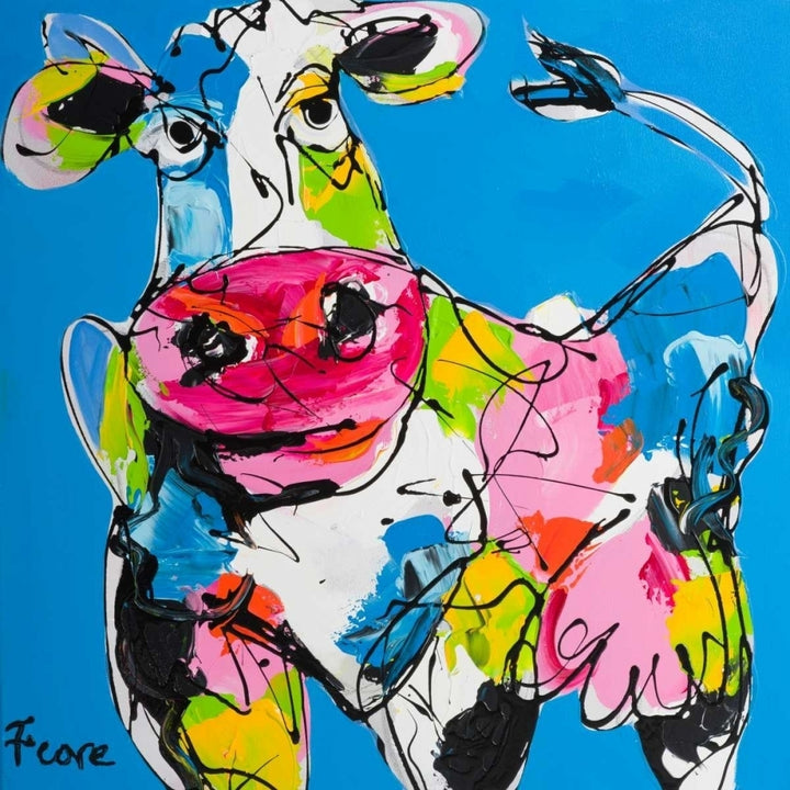 Colourful art cow Poster Print by Art Fiore-VARPDXGP0526A Image 1