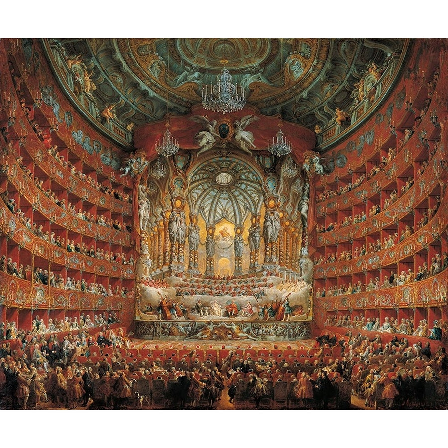 Festa In Teatro A Roma Poster Print - Giovanni Paolo Panini-VARPDXGPP3037 Image 1