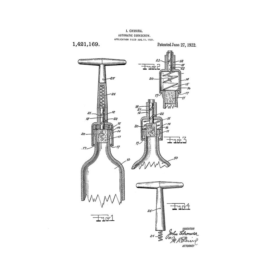 Corkscrew Patent 1 Poster Print - GST-VARPDXGST1663 Image 1