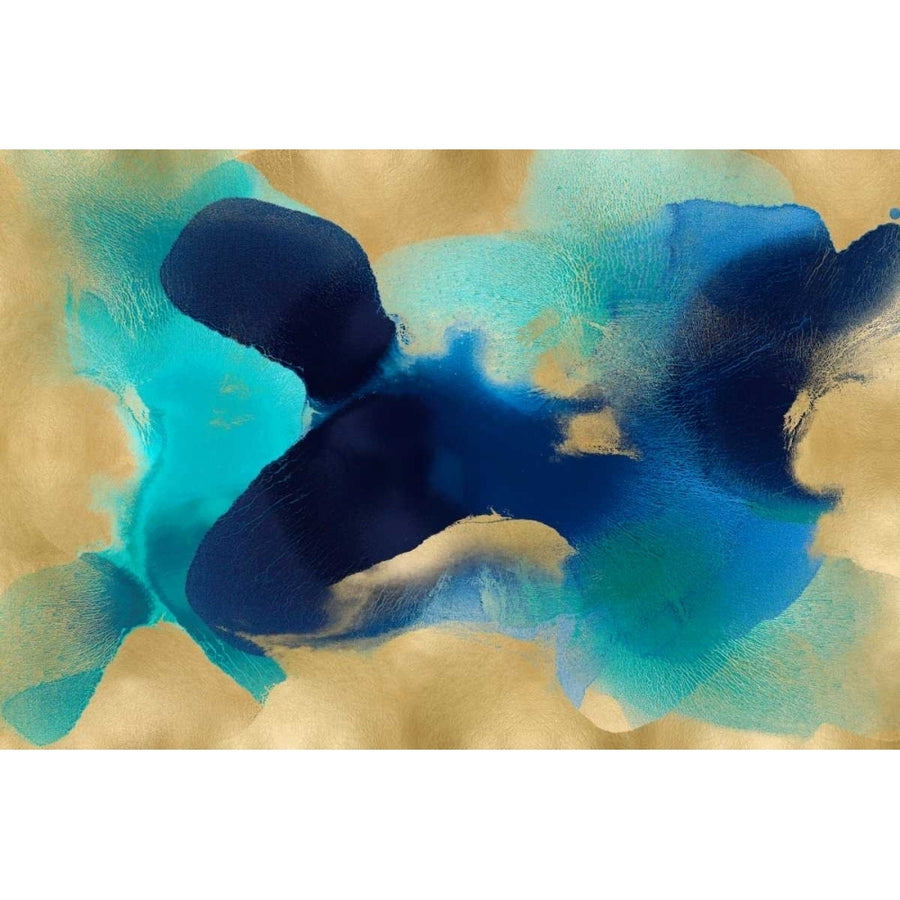 Free Form Blue on Gold Poster Print by Hannah Carlson-VARPDXHC114193 Image 1