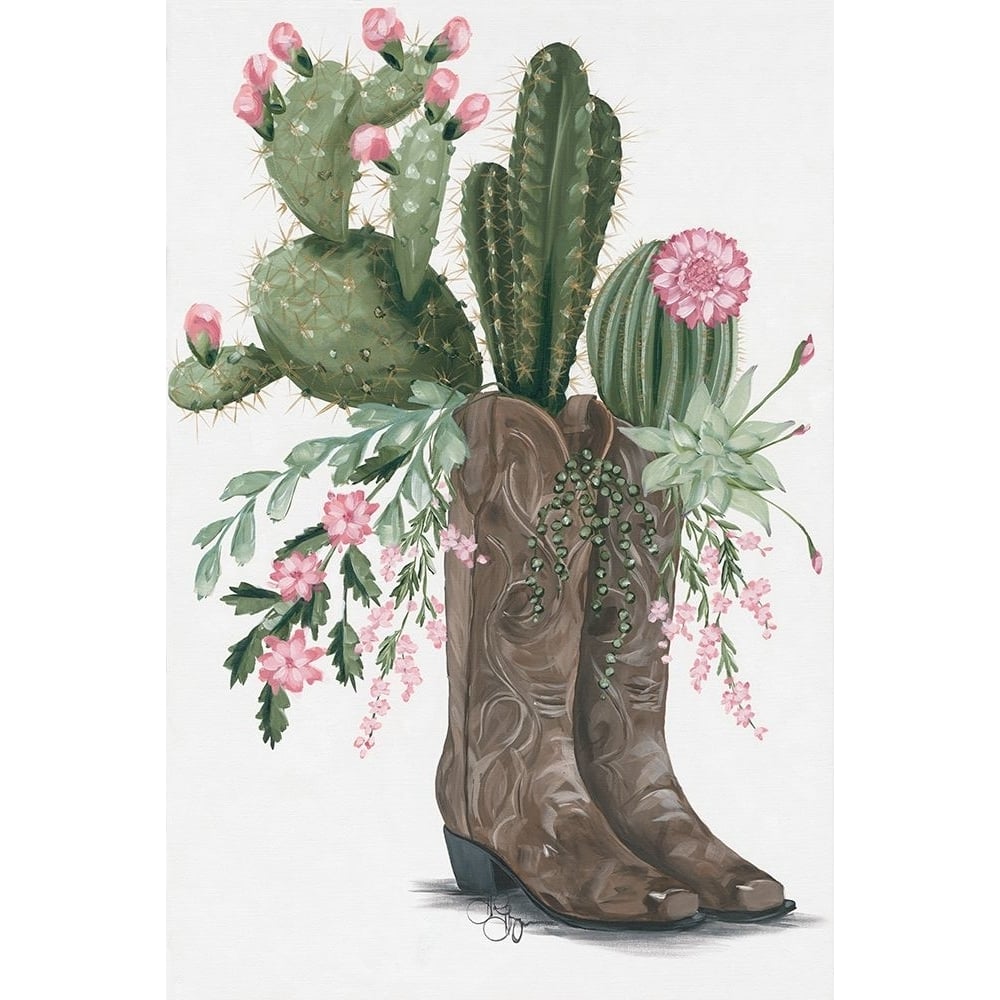 Cactus Boots Poster Print - Hollihocks Art-VARPDXHH201 Image 1