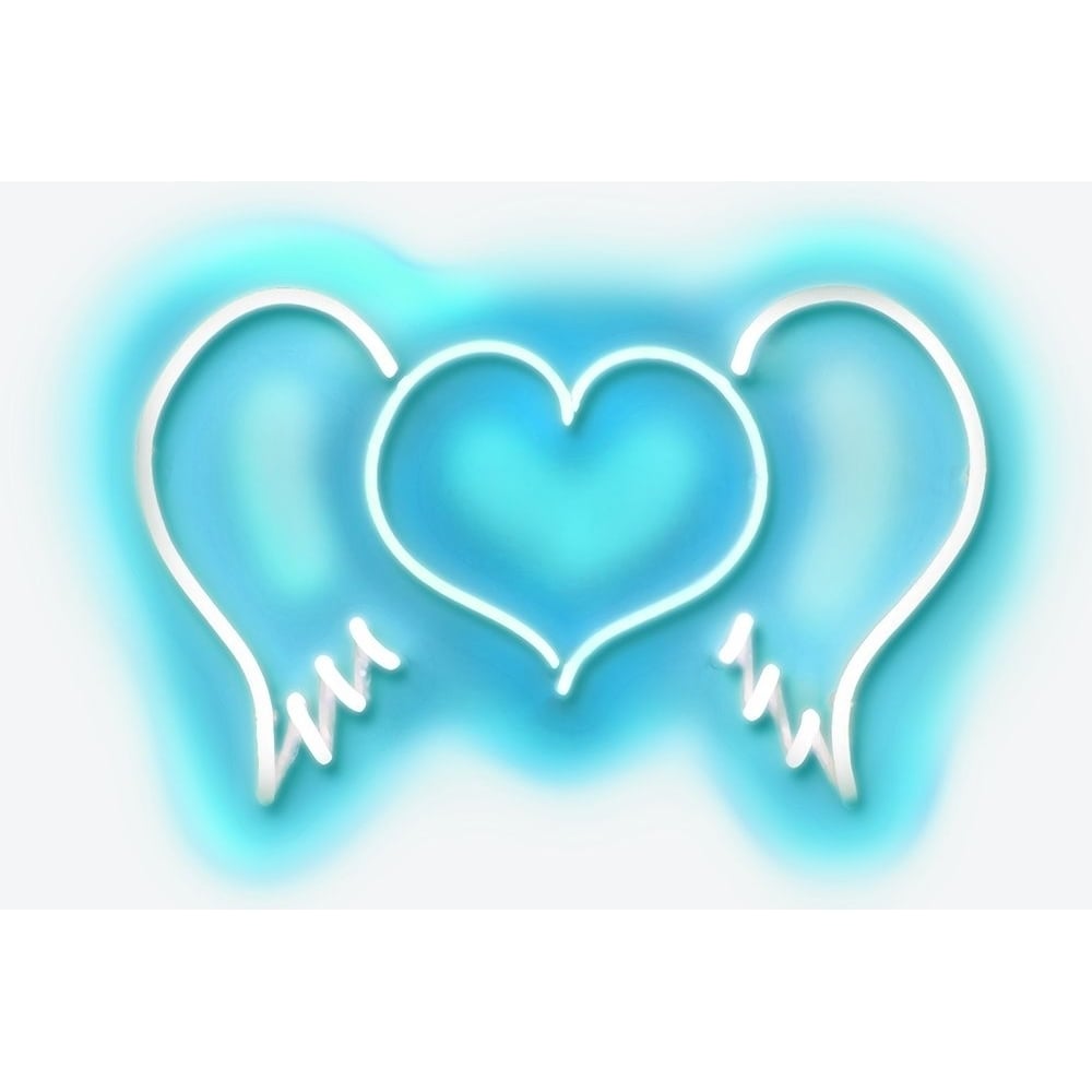 Neon Heart Wings AW Poster Print by Hailey Carr-VARPDXHR116184 Image 1