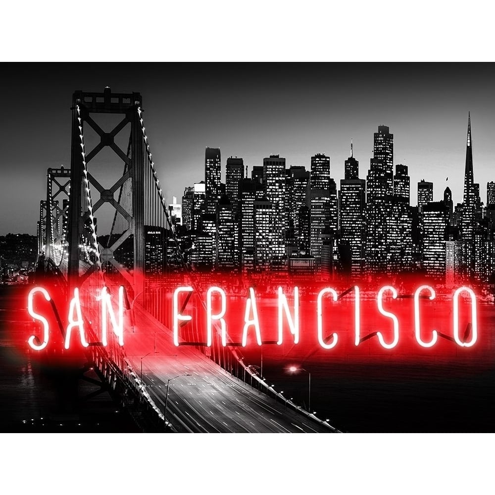 Neon San Francisco RB Poster Print by Hailey Carr-VARPDXHR116202 Image 1