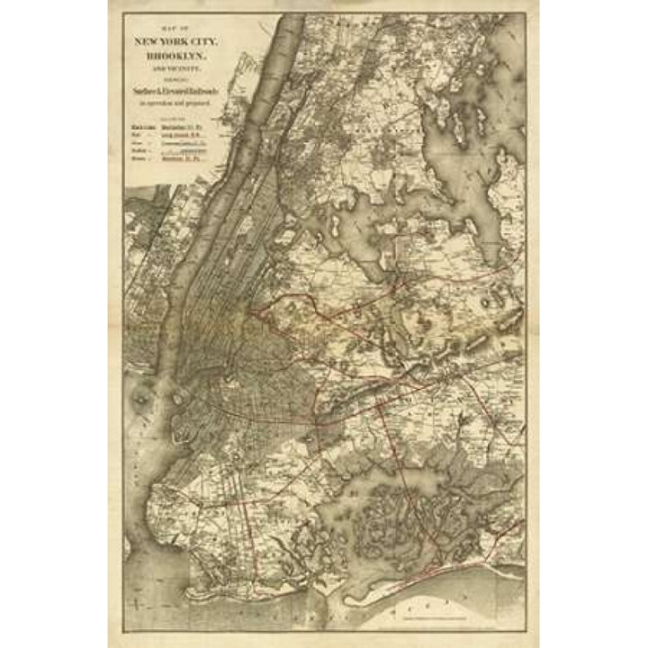 1885 NYC Map Poster Print by N. Harbick-VARPDXHRB329 Image 1