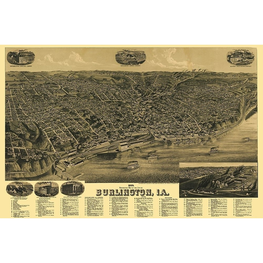 Burlington Iowa - Wellge 1889 Poster Print by Wellge Wellge-VARPDXIABU0004 Image 1