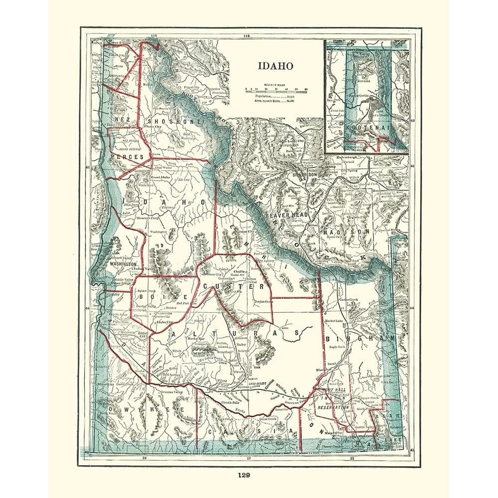 Idaho - Rathbun 1893 Poster Print by Rathbun Rathbun-VARPDXIDZZ0011 Image 1