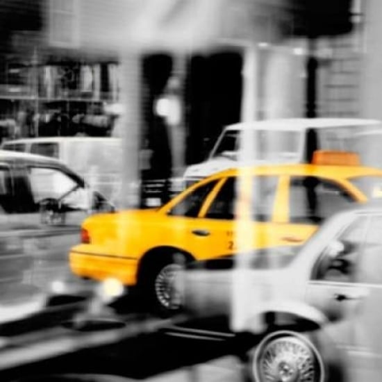 Yellow Taxi Reflection Poster Print by PhotoINC Studio-VARPDXIN30833 Image 1