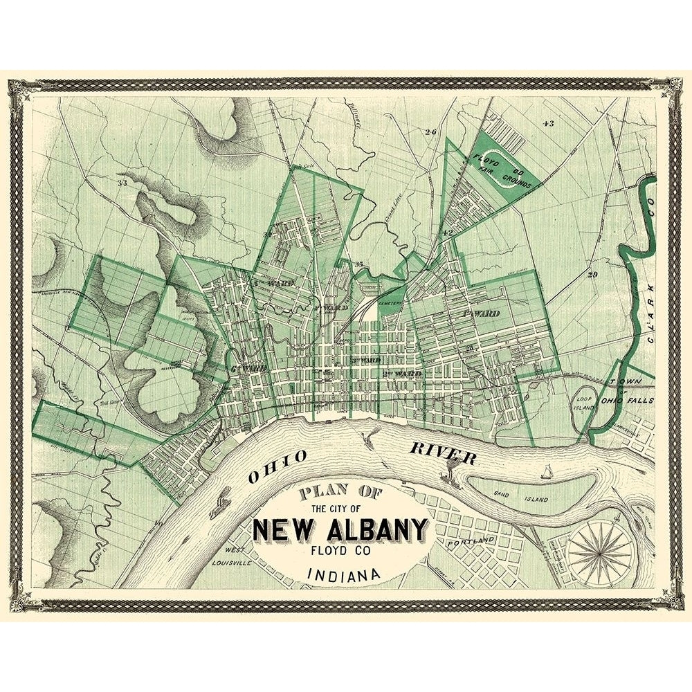 Albany Indiana - Baskin 1876 Poster Print by Baskin Baskin-VARPDXINNE0001 Image 1