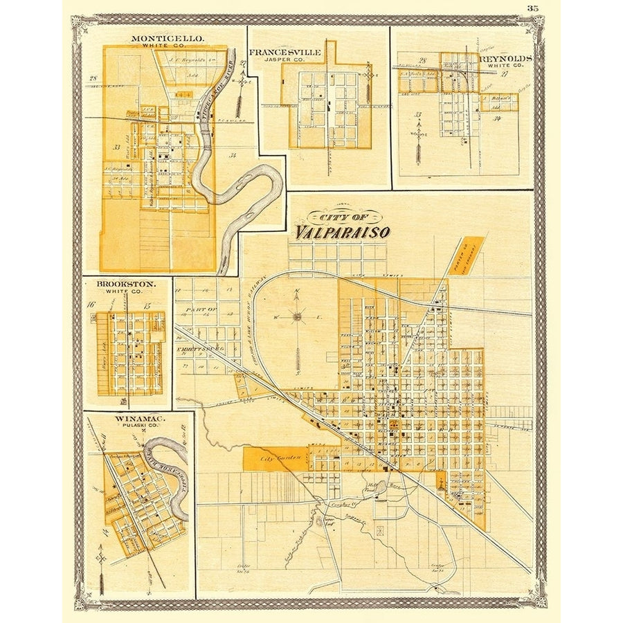 Valparaiso Indiana - Baskin 1876 Poster Print by Baskin Baskin-VARPDXINVA0002 Image 1