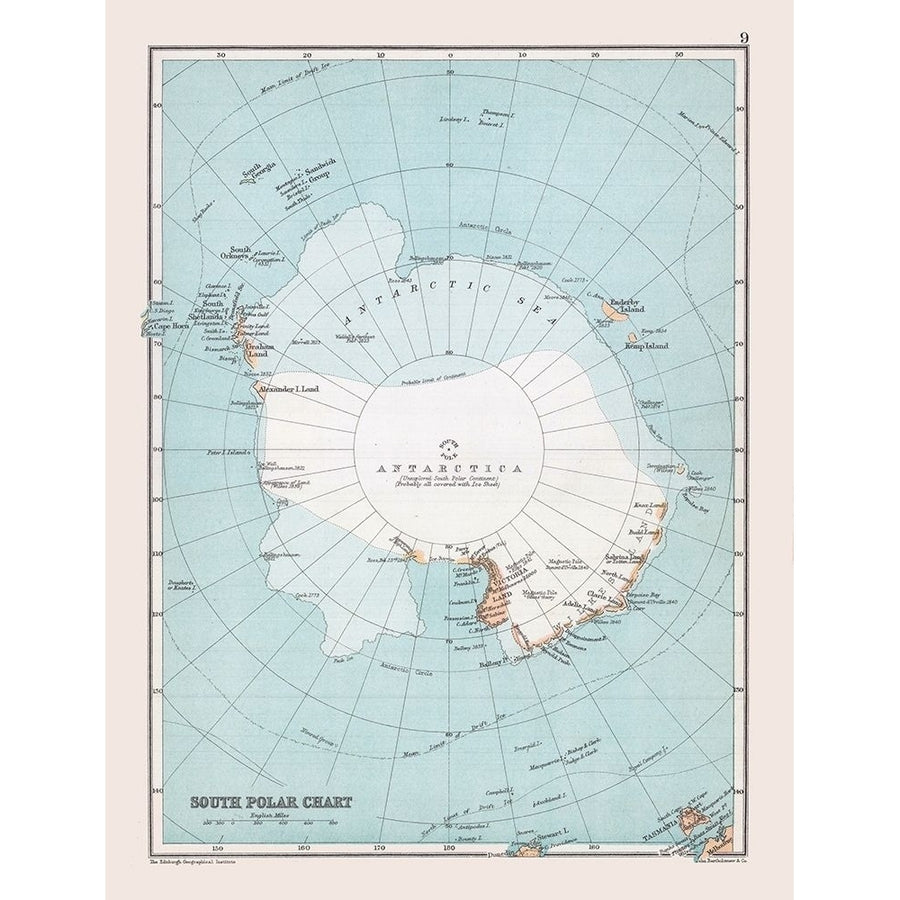 Antarctica - Bartholomew 1892 Poster Print by Bartholomew Bartholomew-VARPDXITAN0007 Image 1