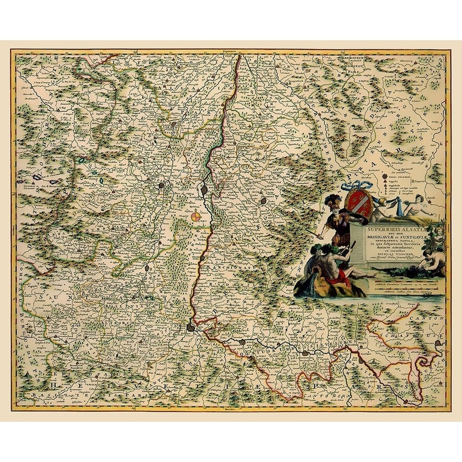 Alsace Region France - Visscher 1681 Poster Print by Visscher Visscher-VARPDXITAL0004 Image 1