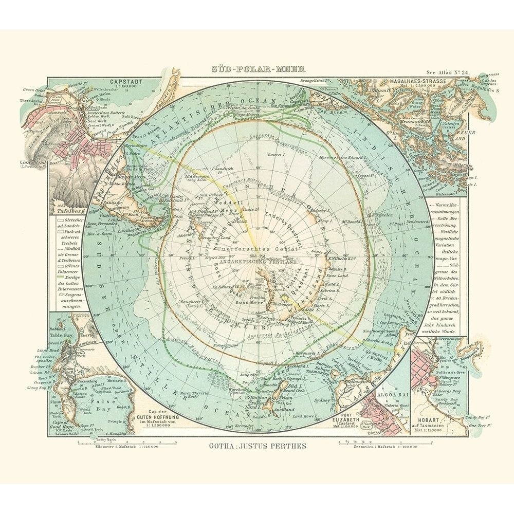 Antarctic Ocean - Perthes 1914 Poster Print by Perthes Perthes-VARPDXITAO0002 Image 1