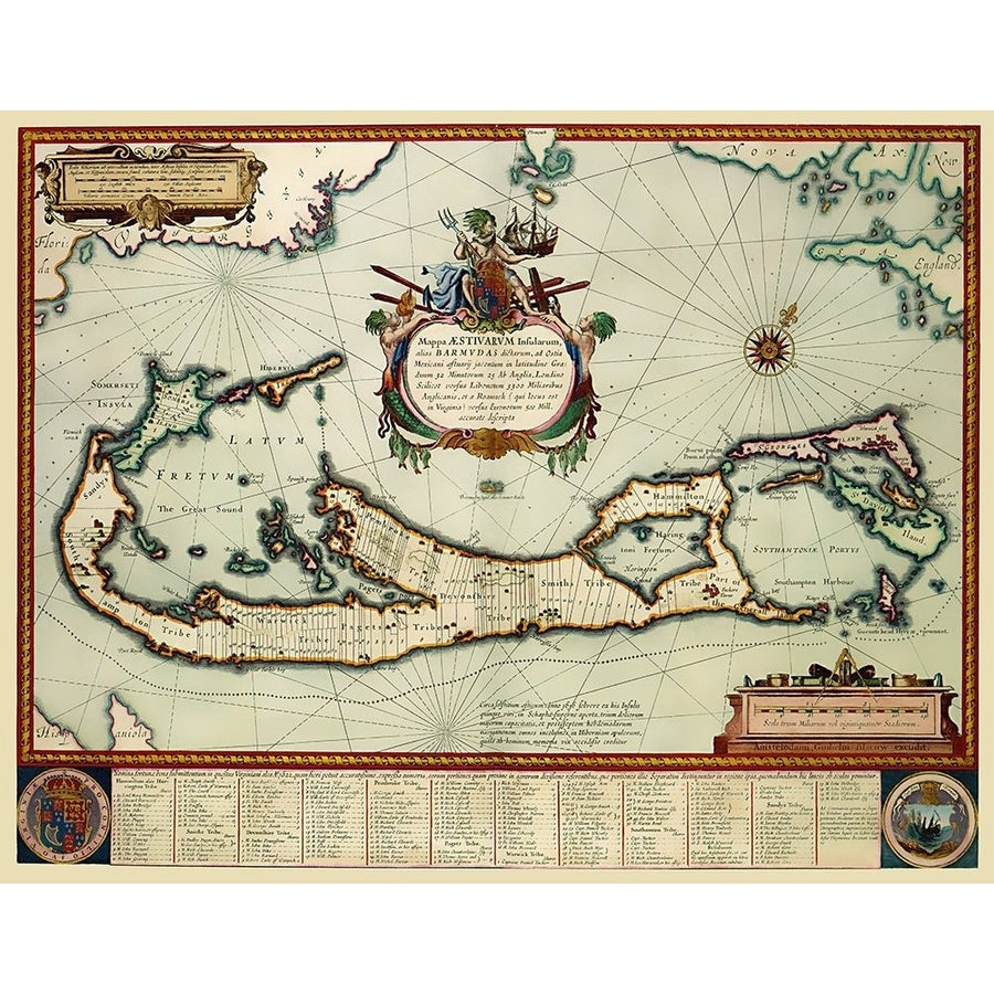 Landowner Bermuda - Blaeu 1630 Poster Print by Blaeu Blaeu-VARPDXITBE0011 Image 1