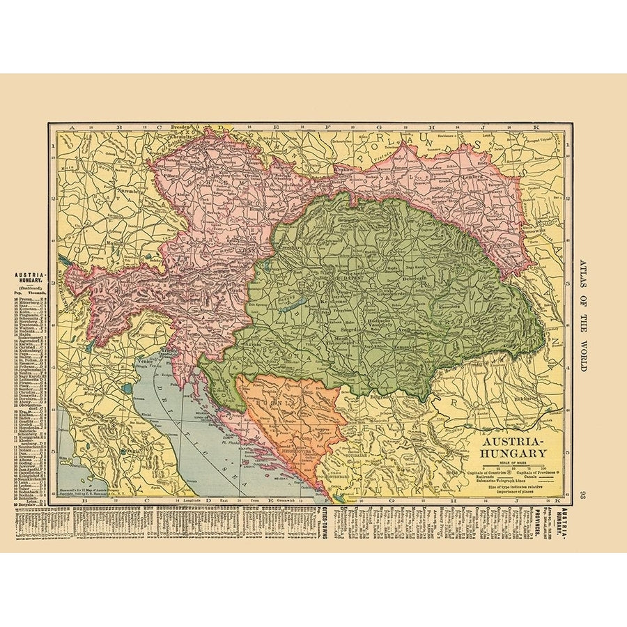 Austria Hungary - Hammond 1910 Poster Print by Hammond Hammond-VARPDXITAU0054 Image 1