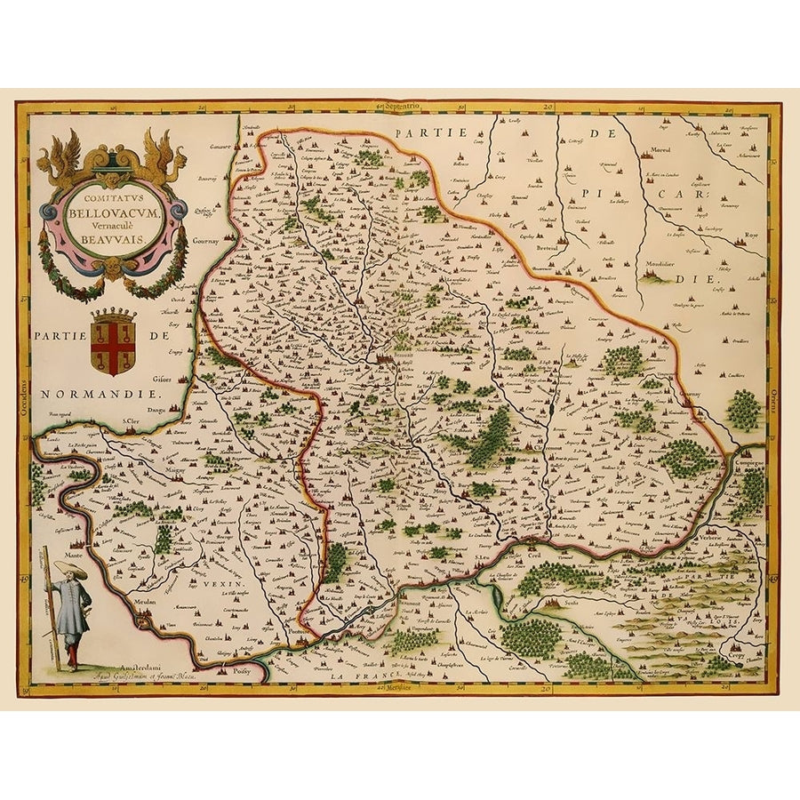 Beauvais Region France - Blaeu 1638 Poster Print by Blaeu Blaeu-VARPDXITBE0009 Image 1