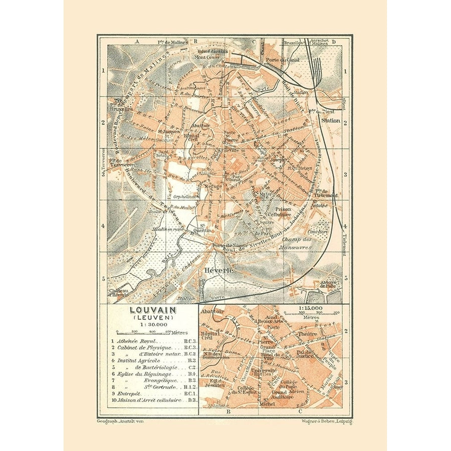 Leuven Belgium Europe - Baedeker 1910 Poster Print by Baedeker Baedeker-VARPDXITBE0040 Image 1