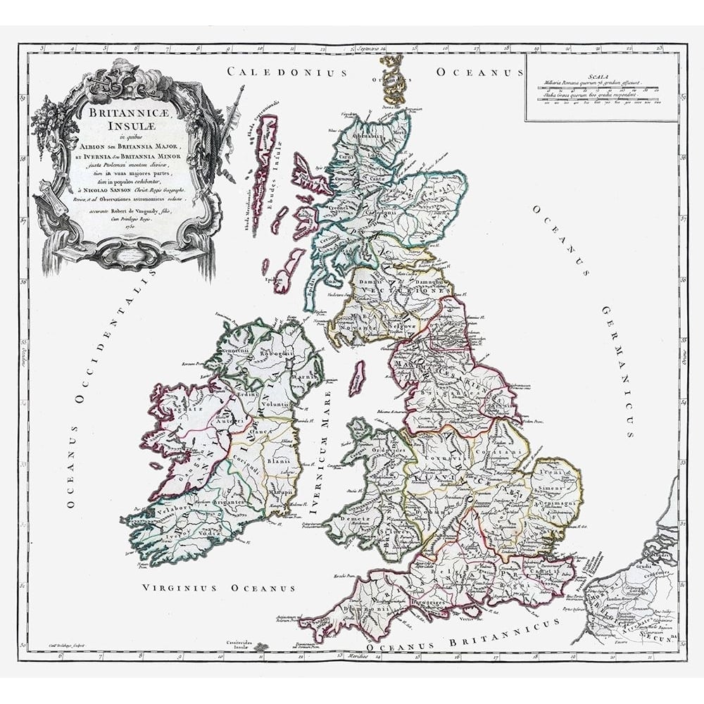 British Isles - Vaugondy 1757 Poster Print by Vaugondy Vaugondy-VARPDXITBI0013 Image 1