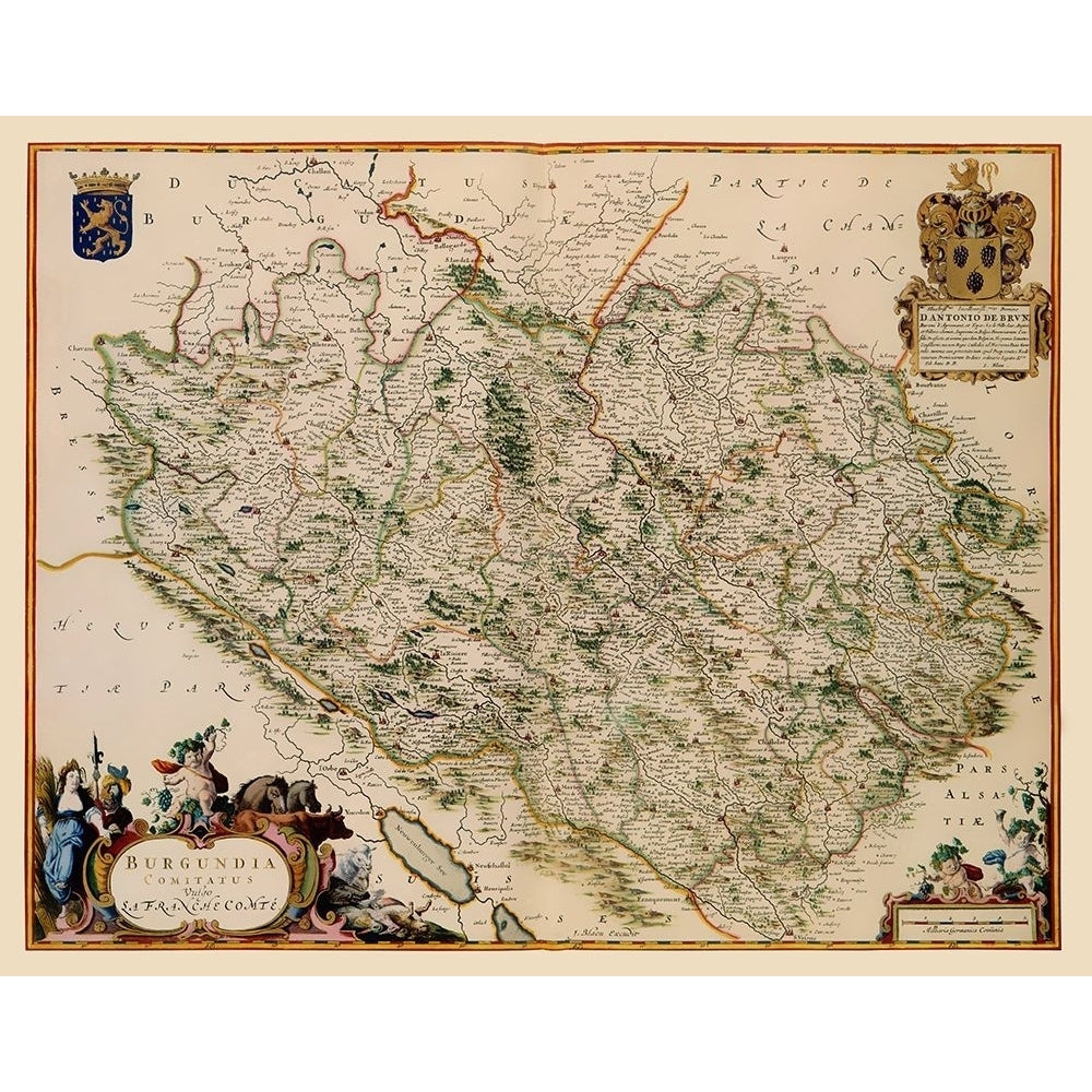 Burgundy Region France - Blaeu 1662 Poster Print by Blaeu Blaeu-VARPDXITBU0005 Image 1