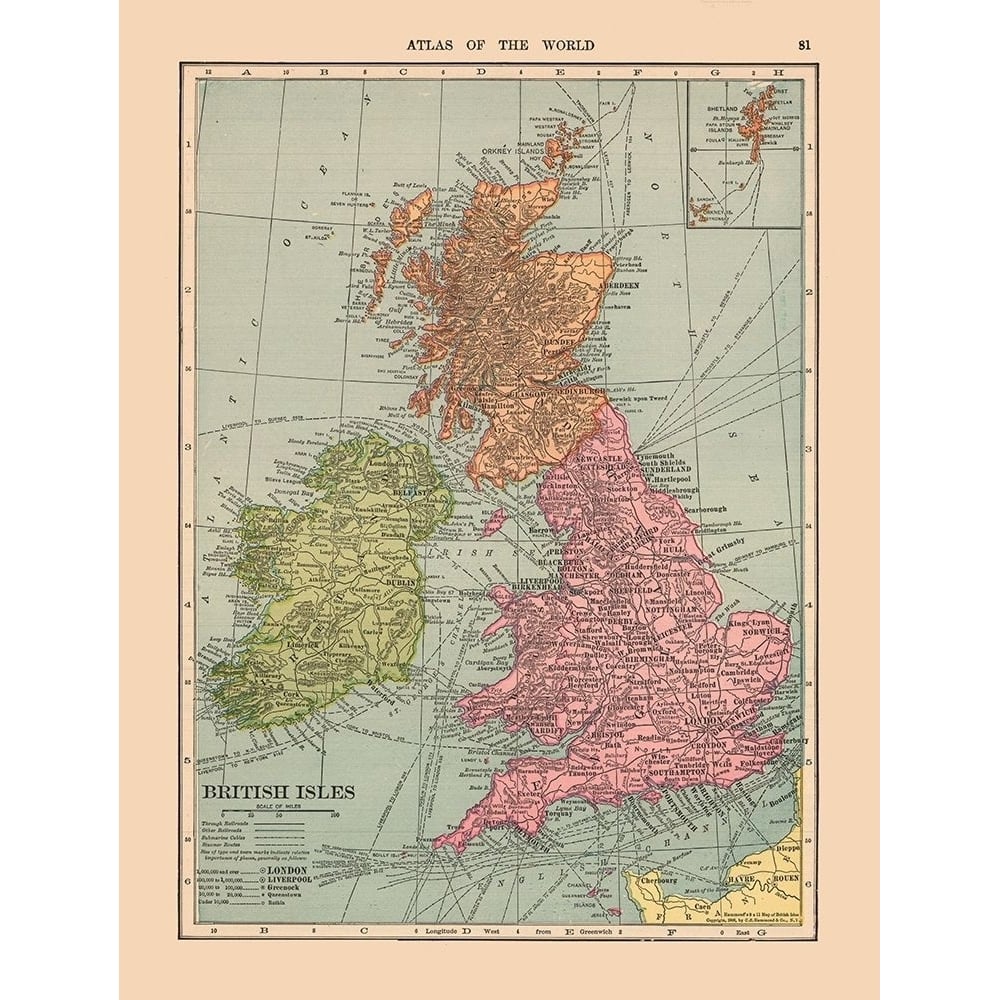 British Isles - Hammond 1910 Poster Print by Hammond Hammond-VARPDXITBI0004 Image 1