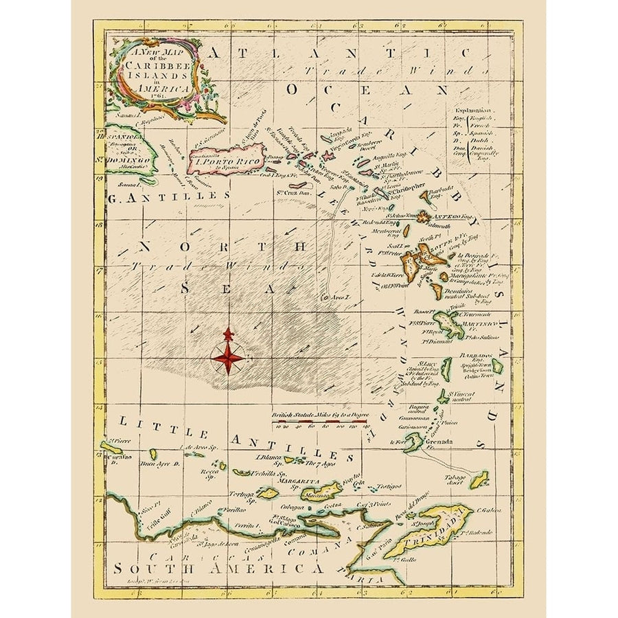 Caribbean Islands - Smollett 1761 Poster Print by Smollett Smollett-VARPDXITCA0041 Image 1