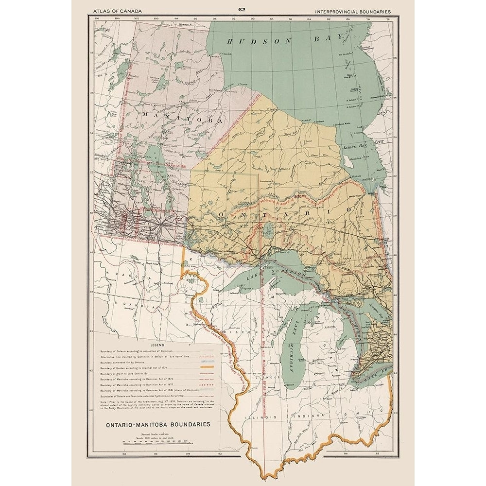 Ontario Manitoba Boundaries Canada - Chalifour Poster Print by Chalifour Chalifour-VARPDXITCA0127 Image 1