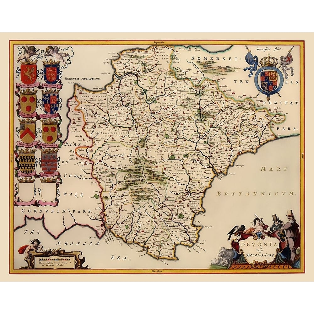 Devon County England - Blaeu 1646 Poster Print by Blaeu Blaeu-VARPDXITDE0010 Image 1