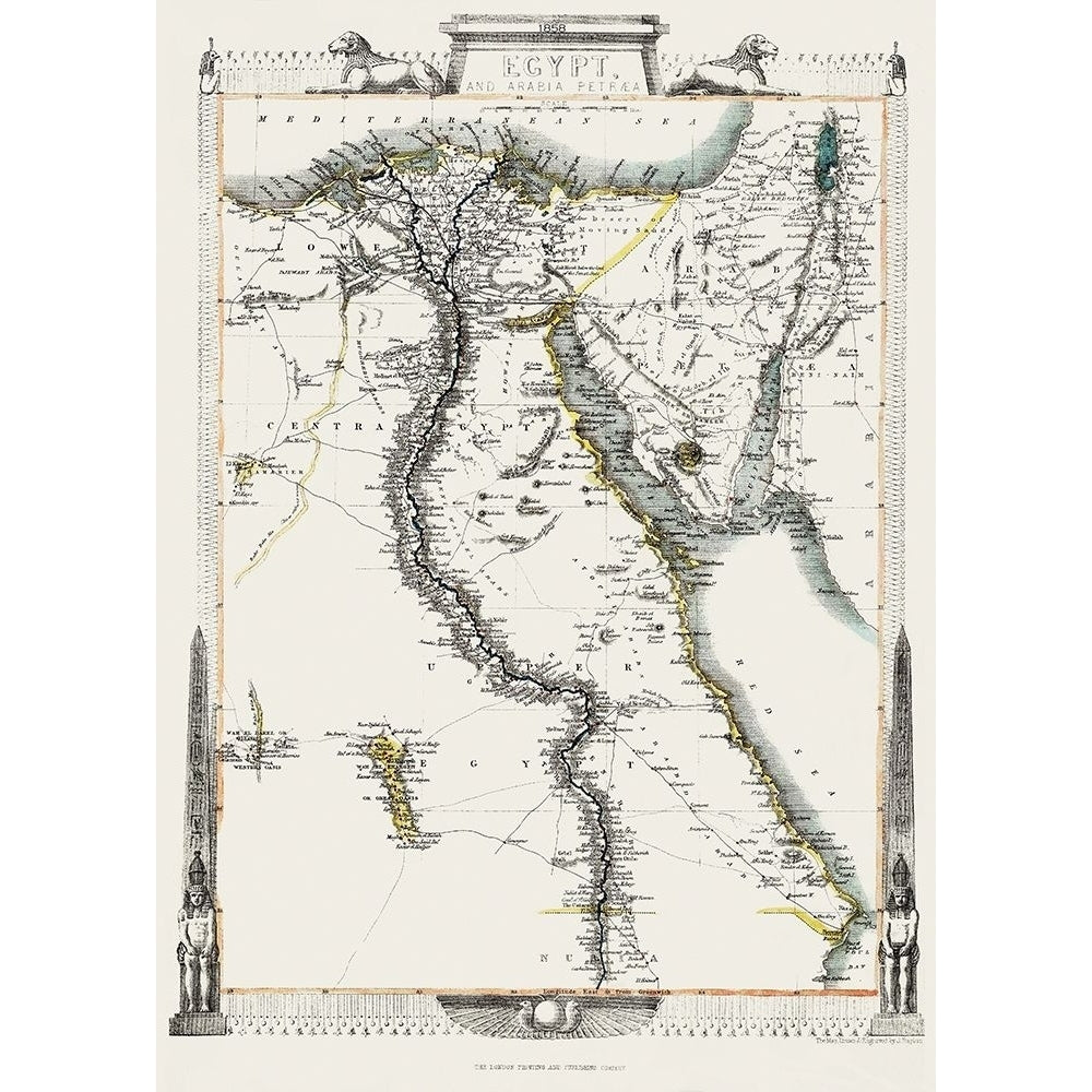 Middle East Egypt Arabia Petraea - Tallis 1851 Poster Print by Tallis Tallis-VARPDXITEG0002 Image 1