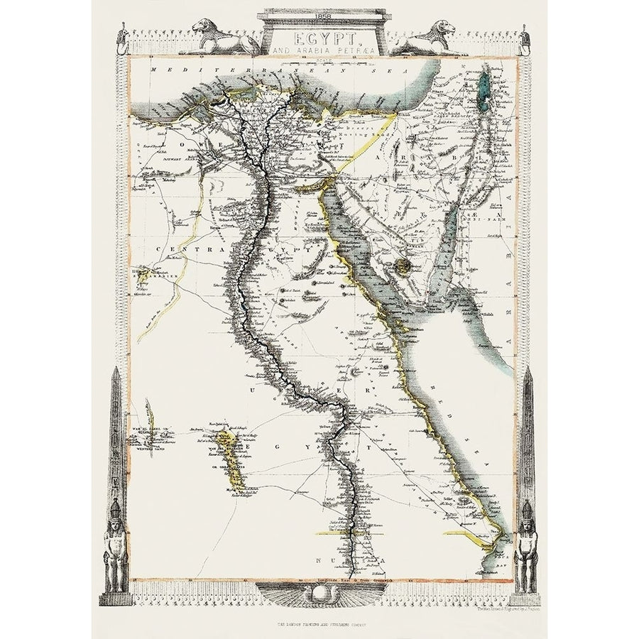 Middle East Egypt Arabia Petraea - Tallis 1851 Poster Print by Tallis Tallis-VARPDXITEG0002 Image 1