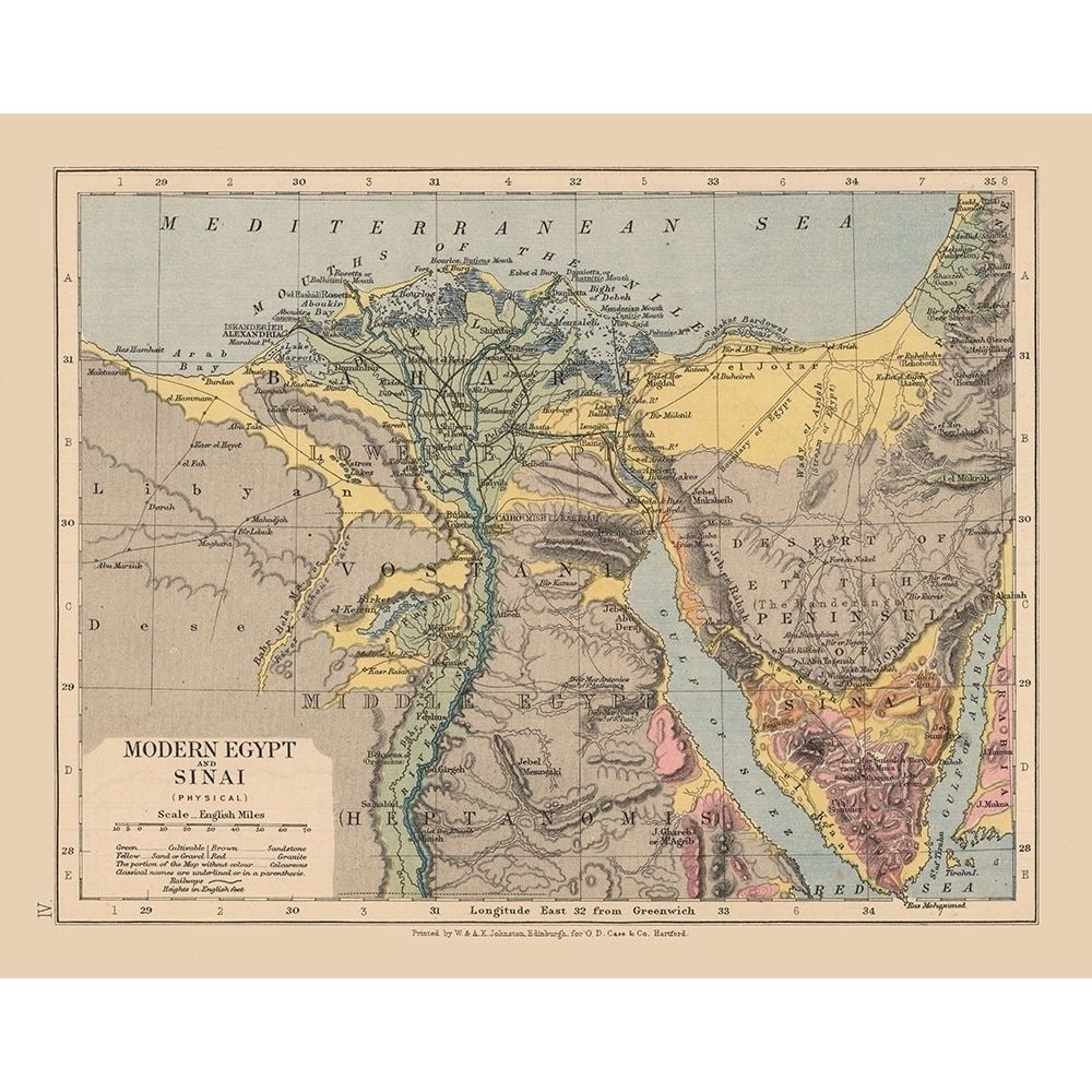 Sinai Middle East Egypt - Edinburgh 1878 Poster Print by Edinburgh Edinburgh-VARPDXITEG0015 Image 1