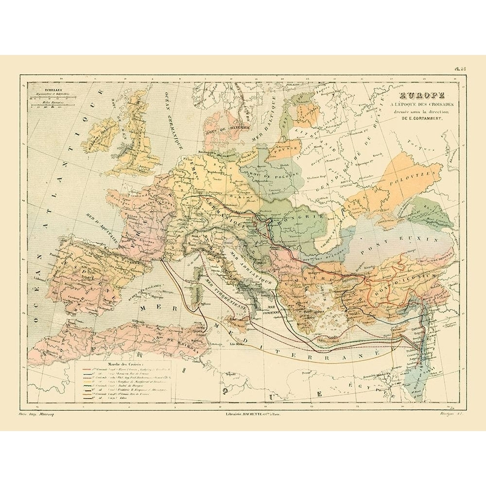 Europe Crusades - Cortambert 1880 Poster Print by Cortambert Cortambert-VARPDXITEU0091 Image 1