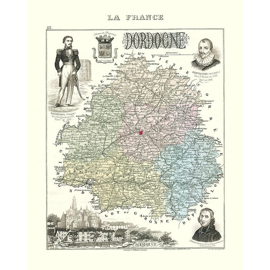 Dordogne Region France - Migeon 1869 Poster Print by Migeon Migeon-VARPDXITFR0051 Image 1