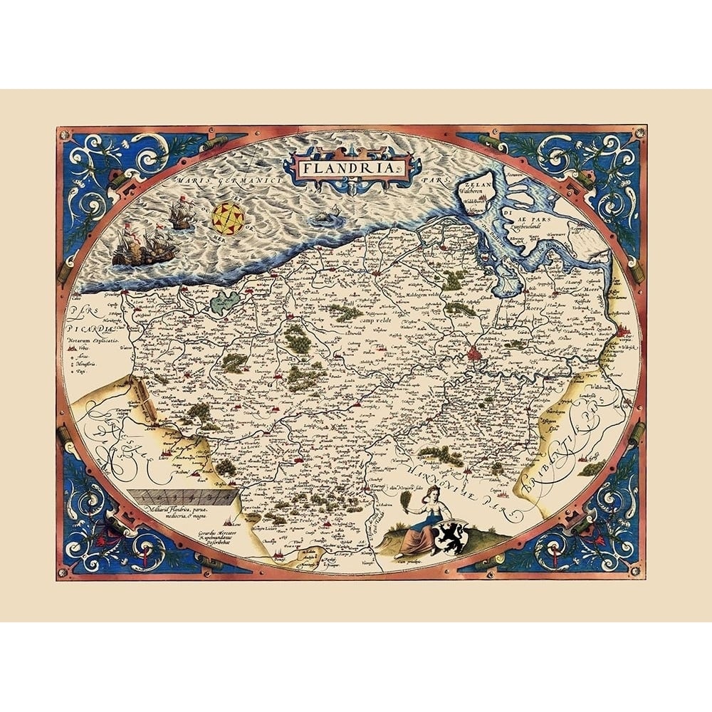 Europe Flanders County Belgium Netherlands France Poster Print by Ortelius Ortelius-VARPDXITFL0004 Image 1