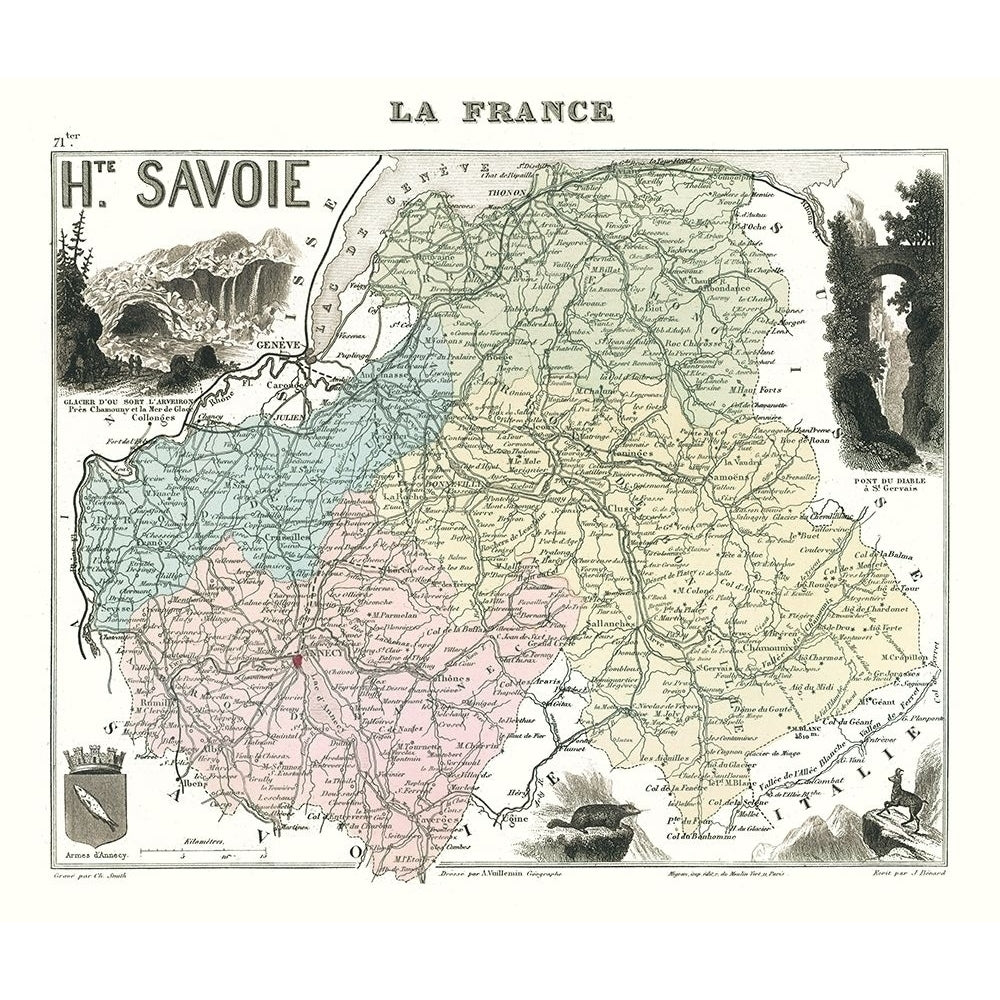 Haute Savoie Department France - Migeon 1869 Poster Print by Migeon Migeon-VARPDXITFR0124 Image 1