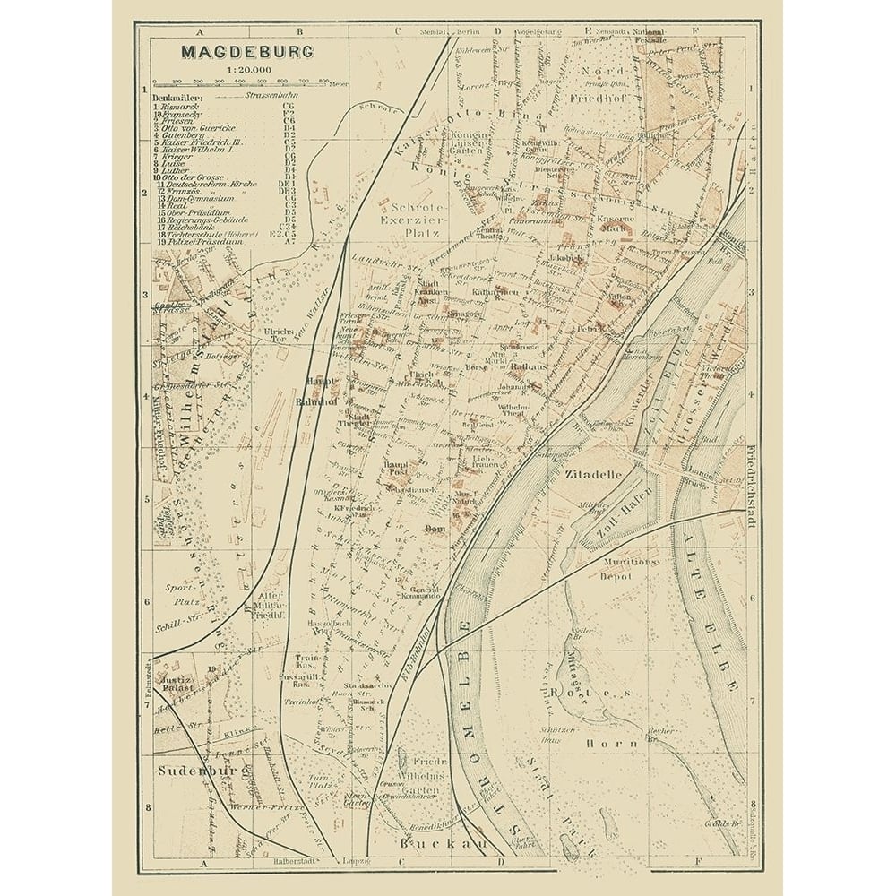 Magdeburg Germany - Baedeker 1914 Poster Print by Baedeker Baedeker-VARPDXITGE0151 Image 1