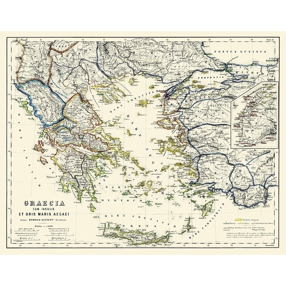 Islands Aegean Sea Greece Turkey - Kiepert 1903 Poster Print by Kiepert Kiepert-VARPDXITGR0063 Image 1