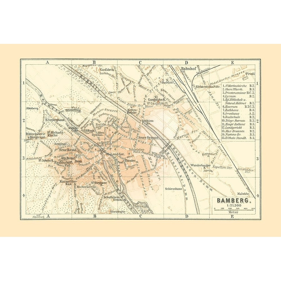 Bamberg Germany - Baedeker 1896 Poster Print by Baedeker Baedeker-VARPDXITGE0182 Image 1