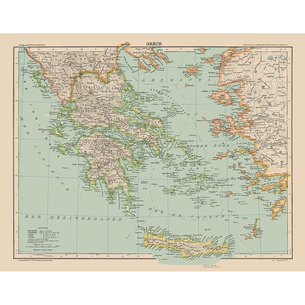 Greece - Schrader 1908 Poster Print by Schrader Schrader-VARPDXITGR0019 Image 1