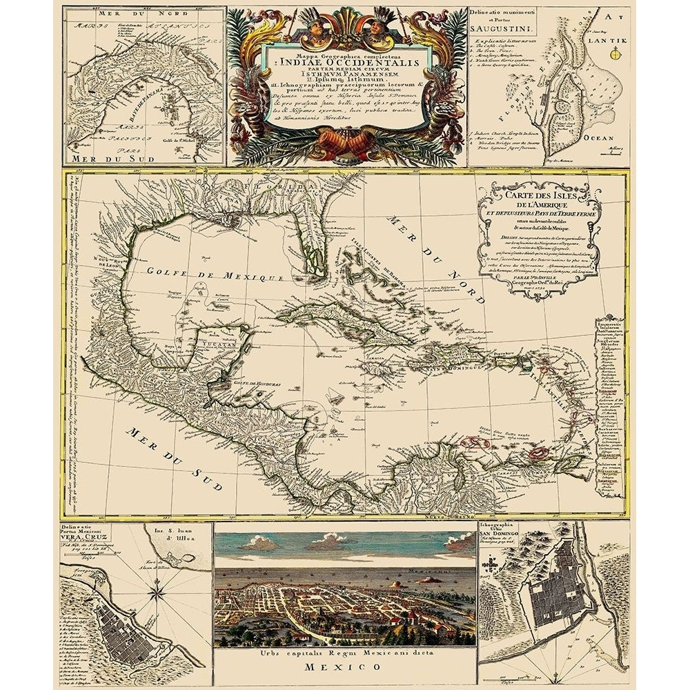 Gulf of Mexico Caribbean - Homann 1817 Poster Print by Homann Homann-VARPDXITGU0013 Image 1