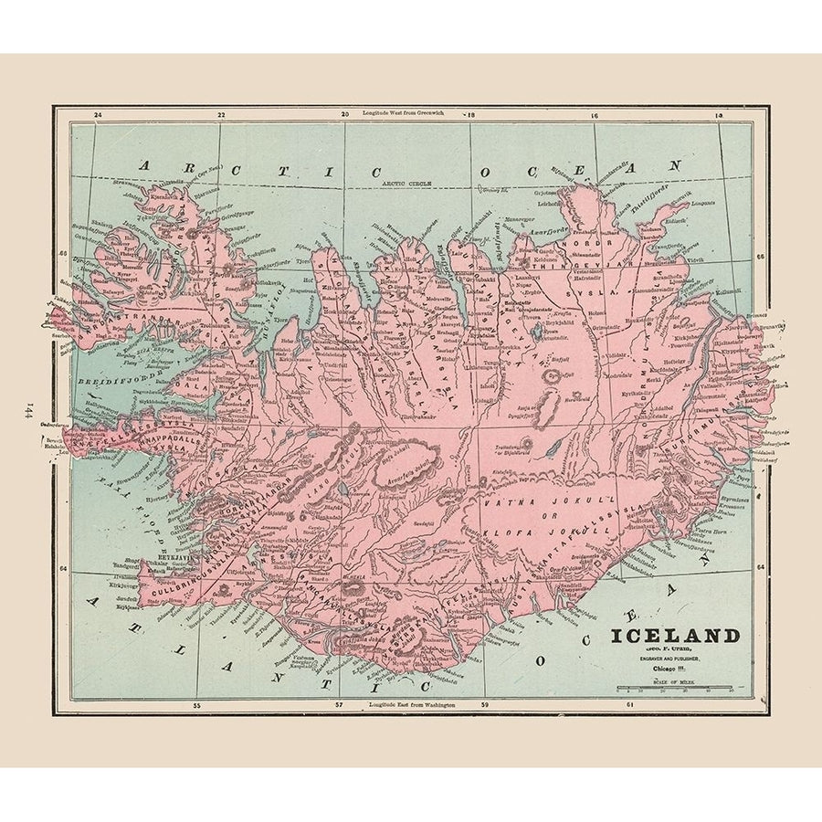 Iceland - Cram 1892 Poster Print by Cram Cram-VARPDXITIC0002 Image 1