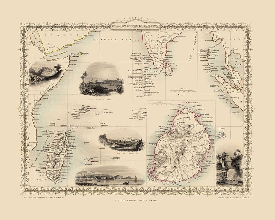 Indian Ocean Islands - Tallis 1851 Poster Print by Tallis Tallis-VARPDXITIN0013 Image 1