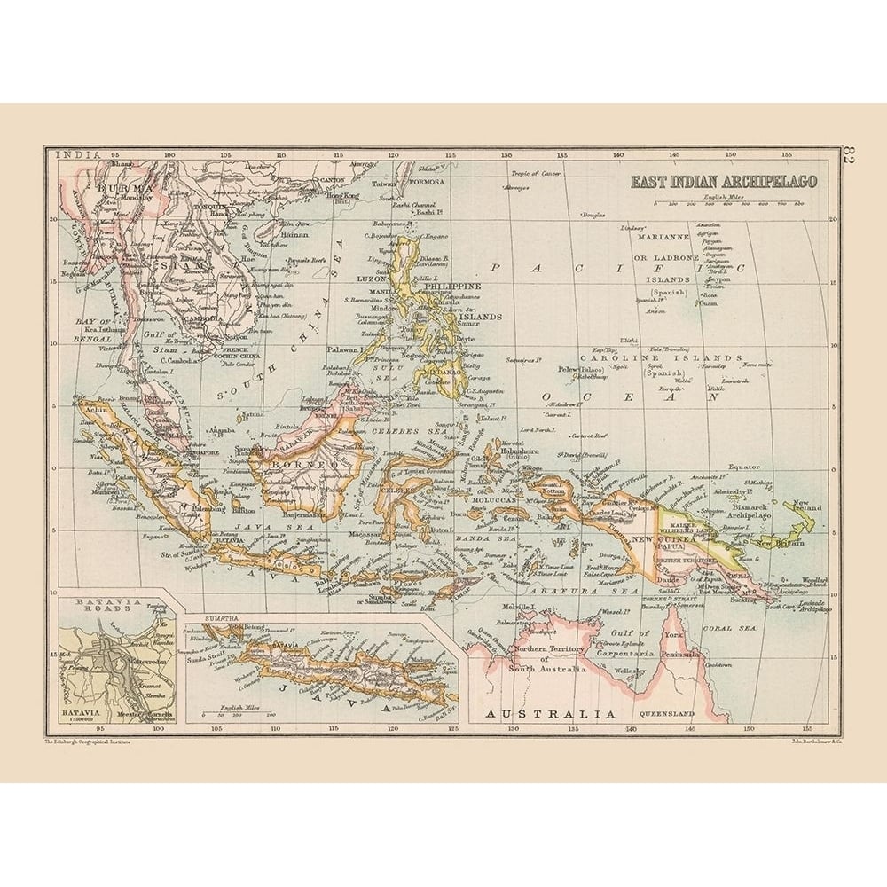 Asia Indonesia - Bartholomew 1892 Poster Print by Bartholomew Bartholomew-VARPDXITIN0021 Image 1