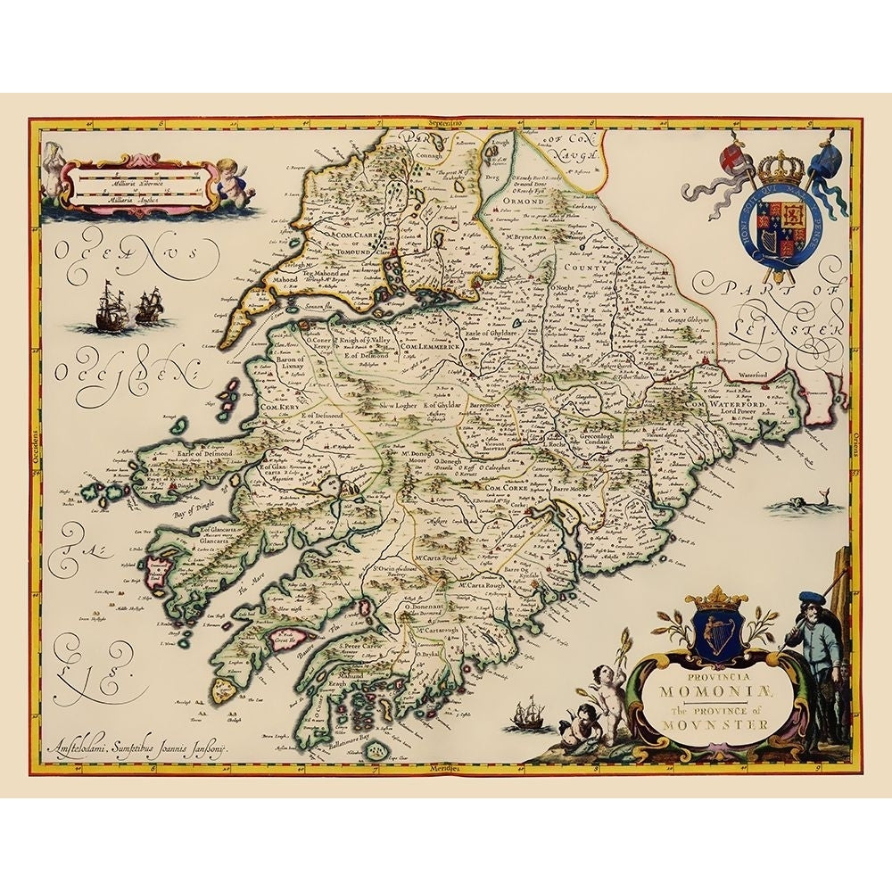 Munster Province Ireland - Jansson 1646 Poster Print by Jansson Jansson-VARPDXITIR0010 Image 1