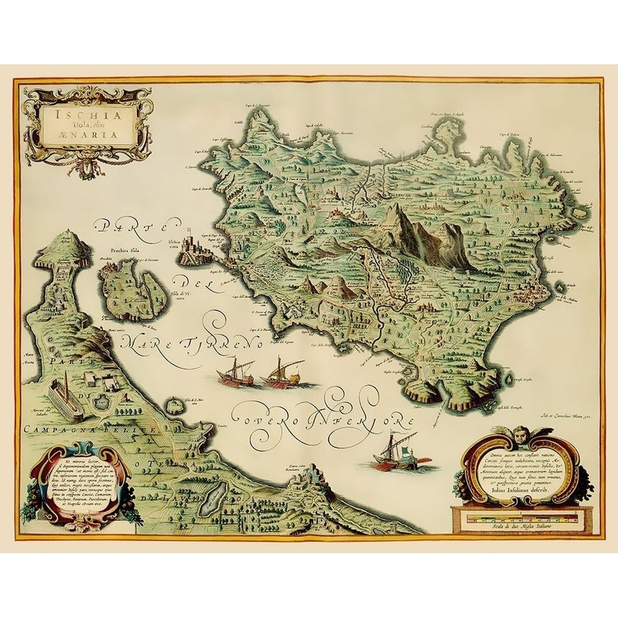 Ischia Italy - Blaeu 1640 Poster Print by Blaeu Blaeu-VARPDXITIS0002 Image 1